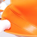 CELINE Dreieck-Schultertasche Leder Orange Auth MY058M-21