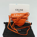 CELINE Triangle Shoulder Bag Leather Orange Auth MY058AM-12