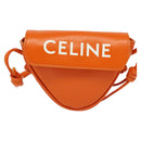 CELINE Triangle Shoulder Bag Leather Orange Auth MY058AM-13