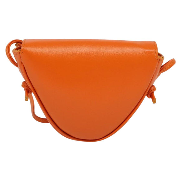 CELINE Dreieck-Schultertasche Leder Orange Auth MY058M