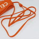 CELINE Triangle Shoulder Bag Leather Orange Auth MY058AM-7