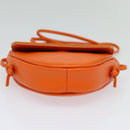 CELINE Triangle Shoulder Bag Leather Orange Auth MY058AM-5