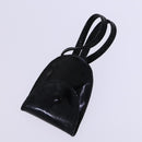 CHANEL Vanity Pouch Patent leather 2way Black Gold CC Auth MY059-22