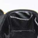 CHANEL Vanity Hand Bag Patent leather 2way Black Gold CC Auth MY059-26