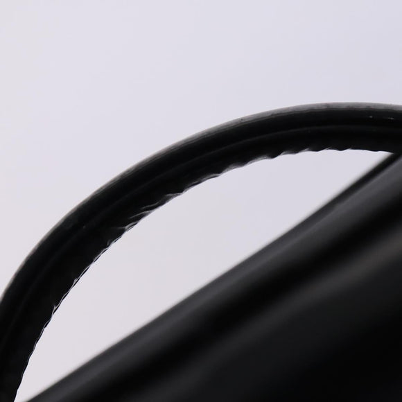 CHANEL Vanity Pouch Patent leather 2way Black Gold CC Auth MY059