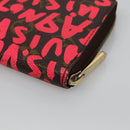LOUIS VUITTON Monogram Graffiti Zippy Wallet Pink M93710 LV Auth MY064V-15