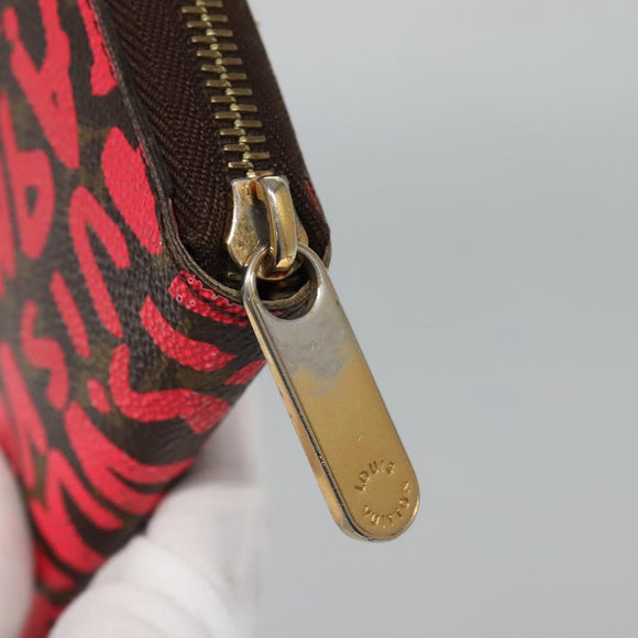 LOUIS VUITTON Monogram Graffiti Zippy Wallet Pink M93710 LV Auth MY064V
