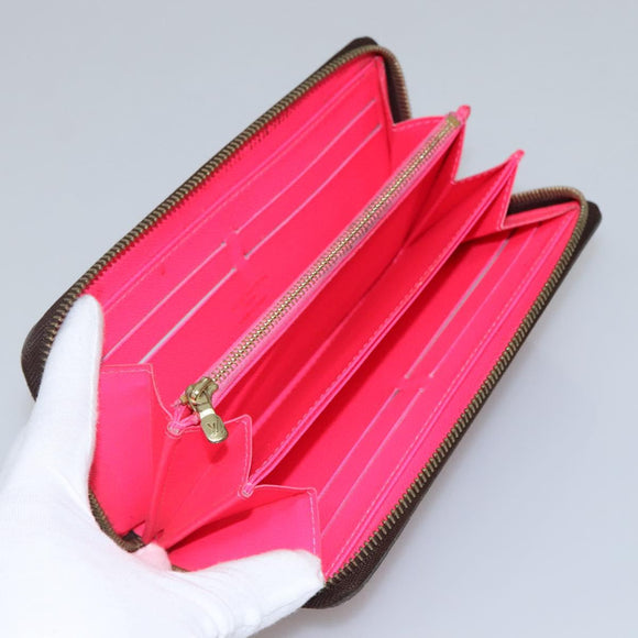LOUIS VUITTON Monogram Graffiti Zippy Wallet Pink M93710 LV Auth MY064V