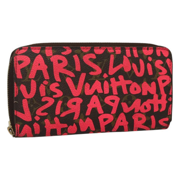 LOUIS VUITTON Monogram Graffiti Zippy Wallet Pink M93710 LV Auth MY064V