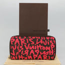 LOUIS VUITTON Monogram Graffiti Zippy Wallet Pink M93710 LV Auth MY064V-12