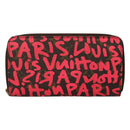 LOUIS VUITTON Monogram Graffiti Zippy Wallet Pink M93710 LV Auth MY064V-13