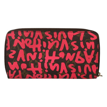 LOUIS VUITTON Monogram Graffiti Zippy Wallet Pink M93710 LV Auth MY064V - 0