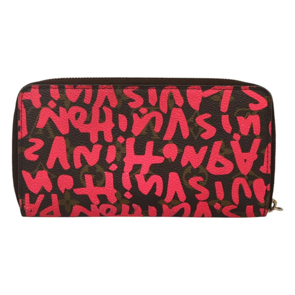 LOUIS VUITTON Monogram Graffiti Zippy Wallet Pink M93710 LV Auth MY064V