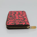 LOUIS VUITTON Monogram Graffiti Zippy Wallet Pink M93710 LV Auth MY064V-3