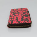 LOUIS VUITTON Monogram Graffiti Zippy Wallet Pink M93710 LV Auth MY064V-4