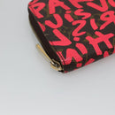 LOUIS VUITTON Monogram Graffiti Zippy Wallet Pink M93710 LV Auth MY064V-14