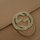 GUCCI Wallet Leather Outlet Beige Gold 615525 Auth MY069V-18