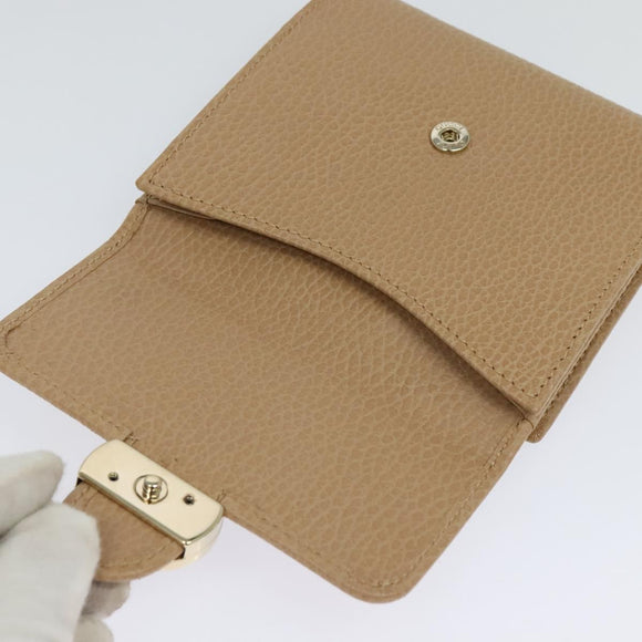 GUCCI Wallet Leather Outlet Beige Gold 615525 Auth MY069V