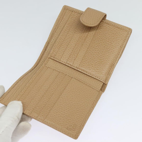 GUCCI Wallet Leather Outlet Beige Gold 615525 Auth MY069V