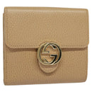 GUCCI Wallet Leather Outlet Beige Gold 615525 Auth MY069V-1