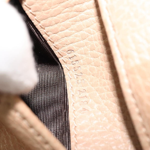 GUCCI Wallet Leather Outlet Beige Gold 615525 Auth MY069V