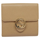GUCCI Wallet Leather Outlet Beige Gold 615525 Auth MY069V-13