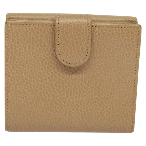 GUCCI Wallet Leather Outlet Beige Gold 615525 Auth MY069V
