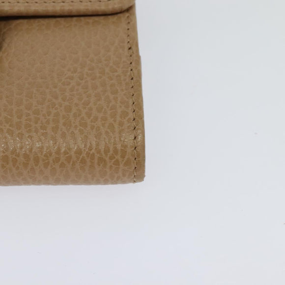 GUCCI Wallet Leather Outlet Beige Gold 615525 Auth MY069V
