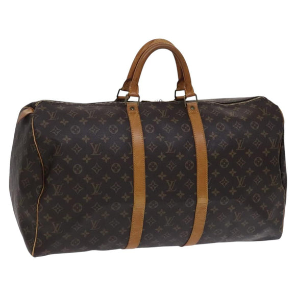 LOUIS VUITTON Monogram Keepall 55 Boston Bag M41424 LV Auth MY084