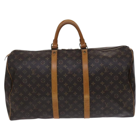 LOUIS VUITTON Monogram Keepall 55 Boston Bag M41424 LV Auth MY084