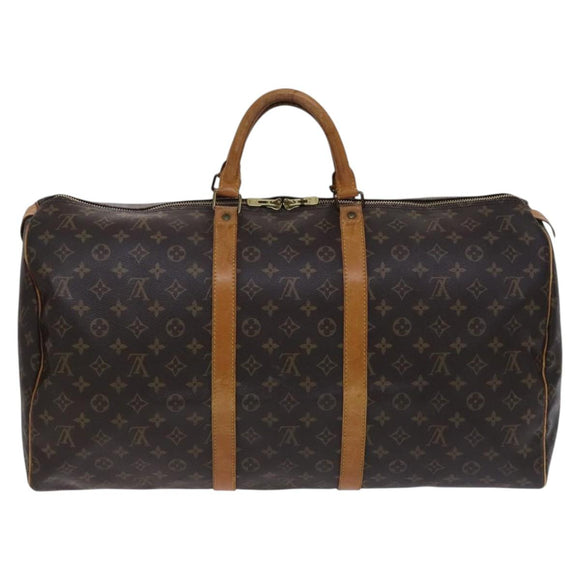 LOUIS VUITTON Monogram Keepall 55 Boston Bag M41424 LV Auth MY084