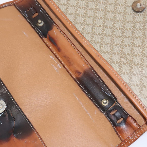 CELINE Macadam Canvas C Sulky Shoulder Bag 3Set Beige Navy Auth MY087