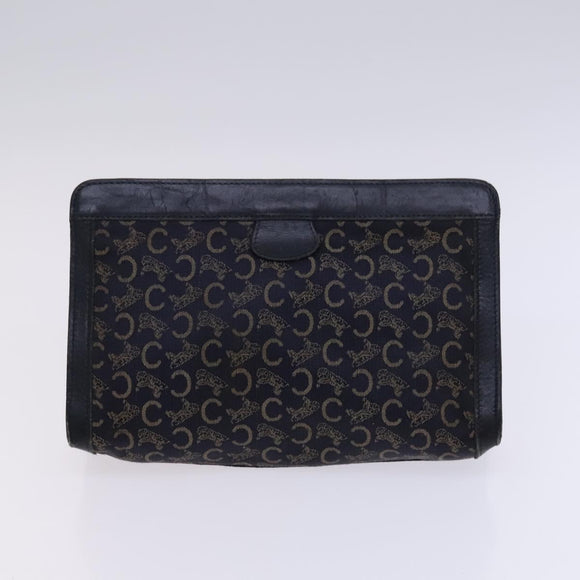 CELINE Macadam Canvas C Sulky Shoulder Bag 3 Set Beige Navy Auth MY087