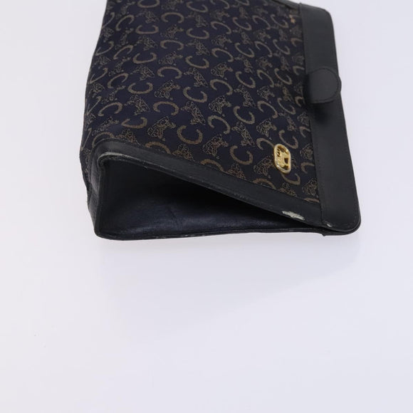 CELINE Macadam Canvas C Sulky Shoulder Bag 3Set Beige Navy Auth MY087