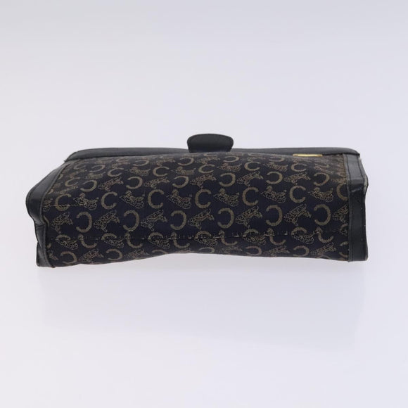 CELINE Macadam Canvas C Sulky Shoulder Bag 3Set Beige Navy Auth MY087