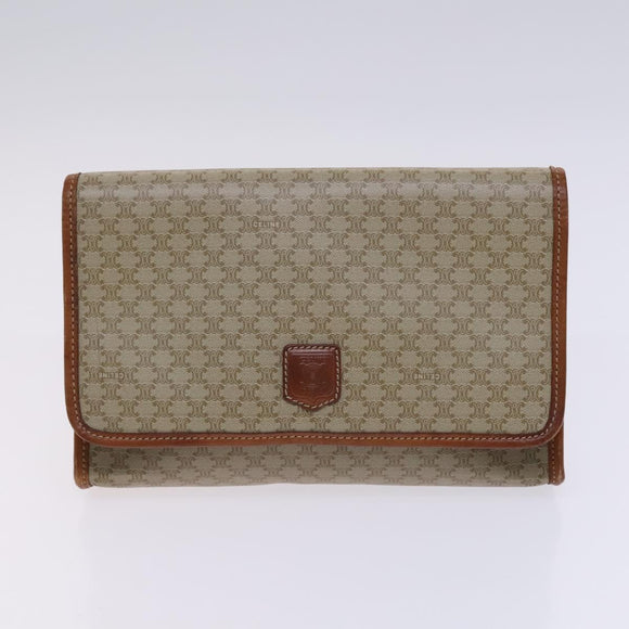 CELINE Macadam Canvas C Sulky Shoulder Bag 3Set Beige Navy Auth MY087