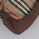 Burberrys Nova Check Hand Bag Canvas Beige Auth MY106-9