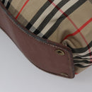 Burberrys Nova Check Hand Bag Canvas Beige Auth MY106-14