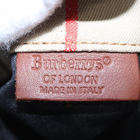 Burberrys Nova Check Hand Bag Canvas Beige Auth MY106