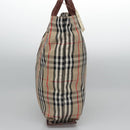 Burberrys Nova Check Hand Bag Canvas Beige Auth MY106-4