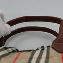 Burberrys Nova Check Hand Bag Canvas Beige Auth MY106-8