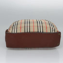 Burberrys Nova Check Hand Bag Canvas Beige Auth MY106-5