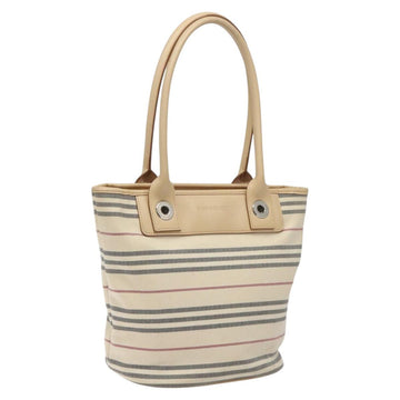 BURBERRY Nova Check Tote Bag Canvas Beige Auth MY107