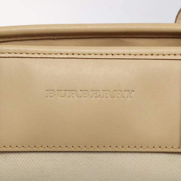 BURBERRY Nova Check Tote Bag Canvas Beige Auth MY107