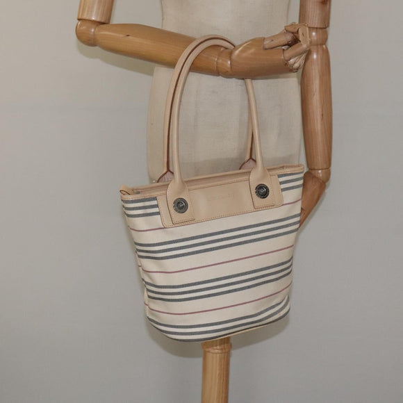 BURBERRY Nova Check Tote Bag Canvas Beige Auth MY107