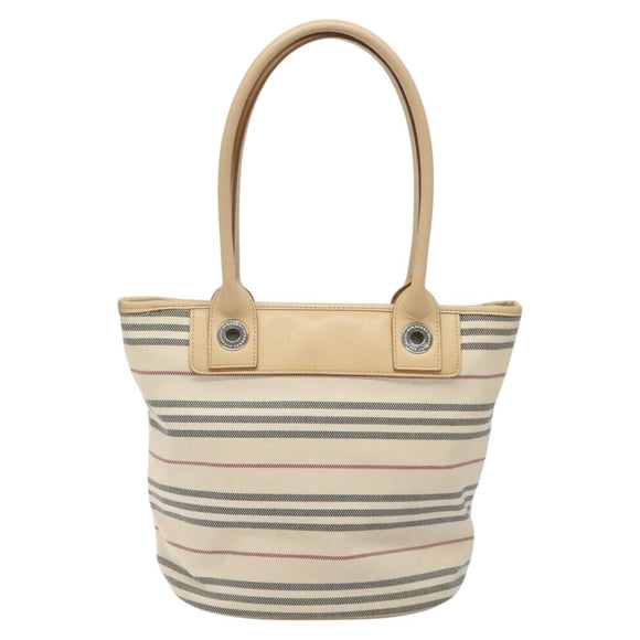 BURBERRY Nova Check Tote Bag Canvas Beige Auth MY107