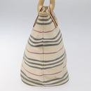 BURBERRY Nova Check Tote Bag Canvas Beige Auth MY107-5