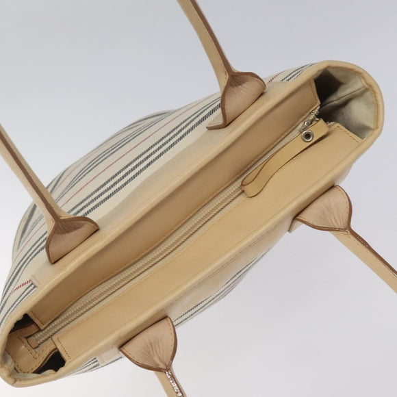 BURBERRY Nova Check Tote Bag Canvas Beige Auth MY107