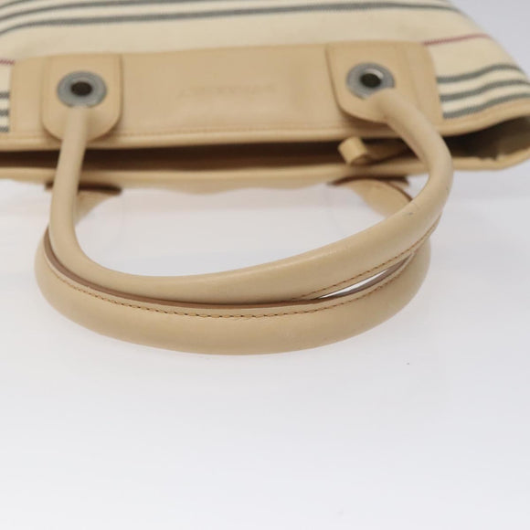 BURBERRY Nova Check Tote Bag Canvas Beige Auth MY107