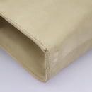 Salvatore Ferragamo Gancini Chain Shoulder Bag Suede Beige Gold Auth MY113-10